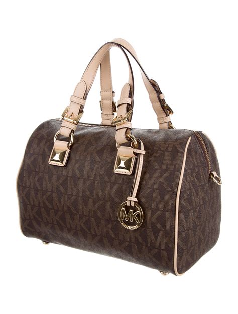 michael kors monogrammed grayson logo satchel|Michael Kors maple small satchel.